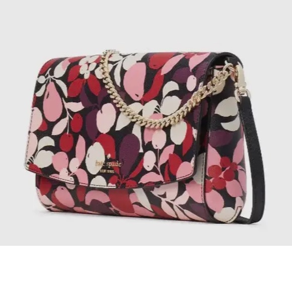 New Kate Spade Laurel Way Greer Crossbody Saffiano PVC Floral Multi - Picture 3 of 4